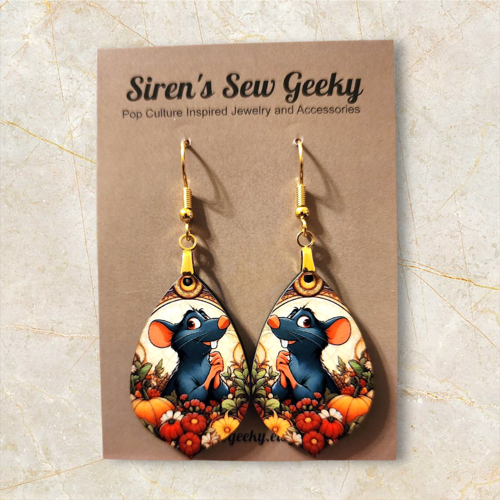 Remy Ratatouille Art Nouveau Floral Earrings France Paris